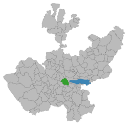 Location of the municipality in the state of Jalisco
