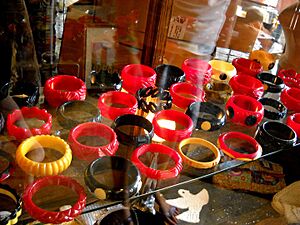Zap and Co display case of bakelite bracelets 2008