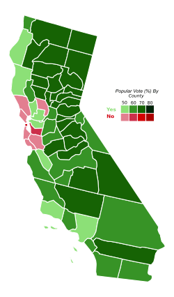 1994 California Proposition 187 results map by county.svg