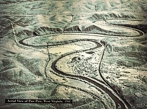 Aerial view of Pawpaw Area from NPS exhibit