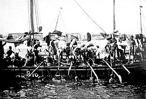 Arab pearl divers in the Persian Gulf