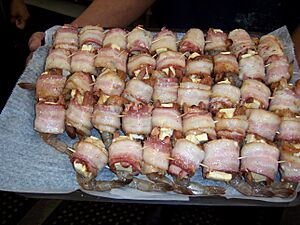 Bacon-wrapped shrimp