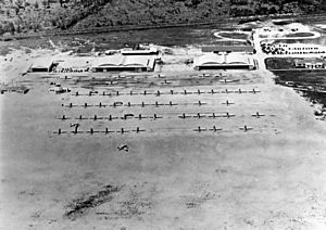 Bush Field - Hangars with BT-13 Valiants