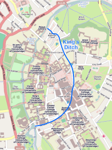 Cambridge Kings Ditch map