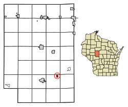 Location of Granton in Clark County, Wisconsin.