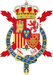 Coat of Arms of Juan Carlos I of Spain (Member of the Garter Variant).svg