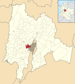Location of the municipality and town of Mosquera in the Cundinamarca Department of Colombia