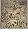 Dead Confederate soldier in trenches of Fort Mahone in front of Petersburg, Va., April 3, 1865 LCCN2012647837