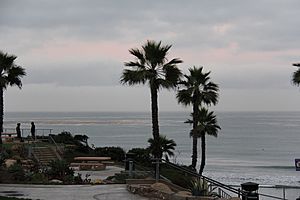 The Pacific Ocean as seen from Fletcher Cove Beach Park, photographed in October 2013