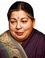Former Chief Minister of Tamil Nadu J Jayalalithaa in 2001