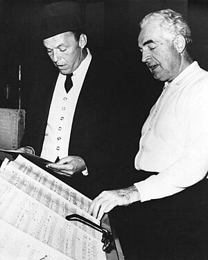 Frank Sinatra and Fred Waring in-studio