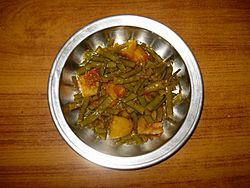 Gawar Phali With Aaloo (Guar Bean With Potatoes)