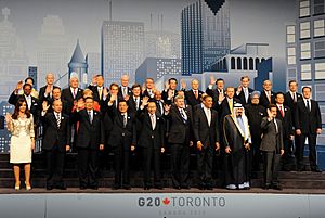 Group photo of the 2010 G-20 Toronto summit family photo