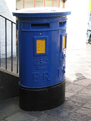 Guernsey Postbox type C double aperture pillar box