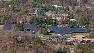 Hampshire College's solar panel field October 2017