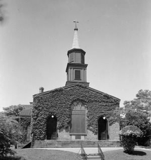 Historic American Buildings Survey, E.P. MacFarland, Photographer June 19, 1934, VIEW FROM NORTHWEST. - St. Ann's Church, 295 Saint Ann's Avenue and East 140th Street, New York, HABS NY,31-NEYO,4-2 (cropped)