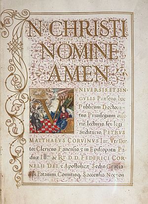 Houghton MS Typ 480 - Università di Padova diploma, Girolamo Martinengo, 1582