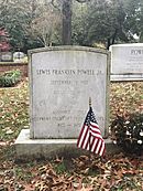 Gravesite of Justice Lewis Powell at Hollywood Cemetery in Richmond, Virginia
