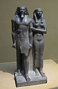 King Menkaura (Mycerinus) and queen