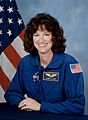 Laurel Clark, NASA photo portrait in blue suit