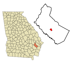 Location in Long County and the state of Georgia