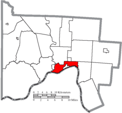Location of Portsmouth in Scioto County