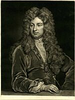 Mezzotint portrait of Sir John Vanbrugh by John Faber the Younger after Sir Godfrey Kneller