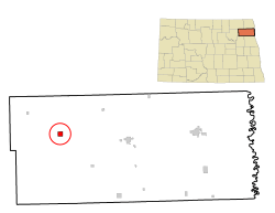 Location of Adams, North Dakota