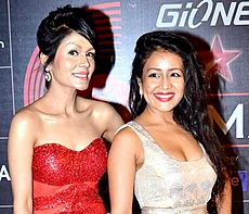 Neha Kakkar and Sonu Kakkar at Global Indian Music Academy Awards