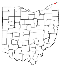 Location of Ashtabula, Ohio