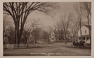 PostcardSandLakeNYStreetSceneCirca1910