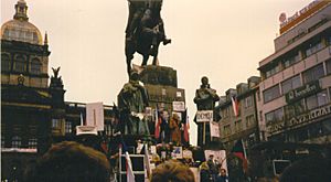 Prague November89 - Wenceslas Monument