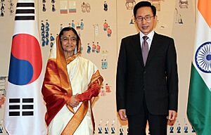 President Lee Myung-bak and Indian President Pratibha Patil in Seoul