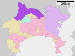 Location of Sagamihara in Kanagawa Prefecture