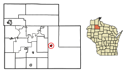 Location of Winter in Sawyer County, Wisconsin.
