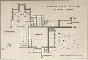 Suckling's Plan of Leiston Abbey (1848)