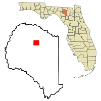 Location in Suwannee County and the state of Florida