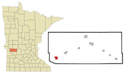 Location of Appletonwithin Swift County, Minnesota
