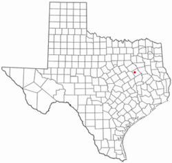Location of Kirvin, Texas
