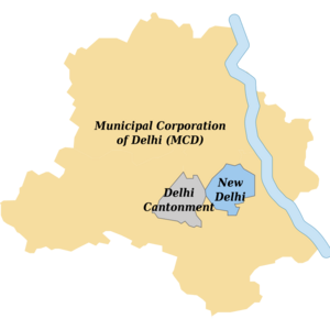 Three Municipalities of Delhi as of 2022