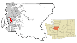 Location of Tukwila, Washington