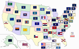 United States with territory states and DC flags new2