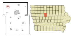 Location of Clare, Iowa