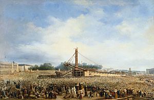 Érection de l'obélisque de Louqsor sur la place de la Concorde