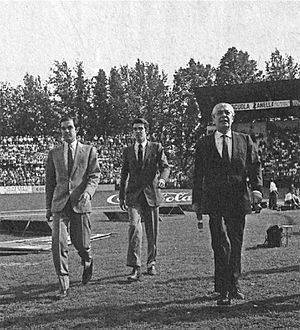 1966–67 Serie A - AC Mantova v Inter Milan - Gian Marco, Massimo and Angelo Moratti