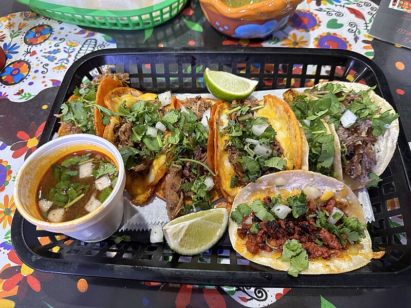 A variety of tacos from Chilangos Mexican Grill in Plantation, Florida