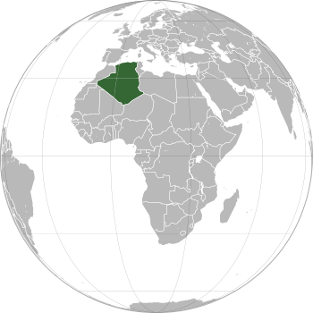 Location of  Algeria  (dark green)