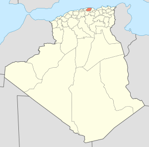 Map of Algeria highlighting Tizi Ouzou
