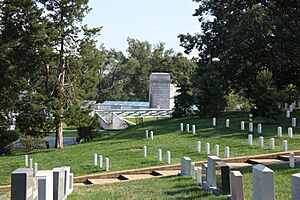 Arlington National Cemetery - looking S at Section 30 and Custis Walk and Women in Military Memorial - 2011