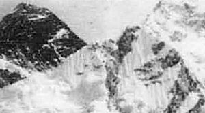 Bill Tilman's 1950 photograph of Mount Everest from near the top of Kala Pattar